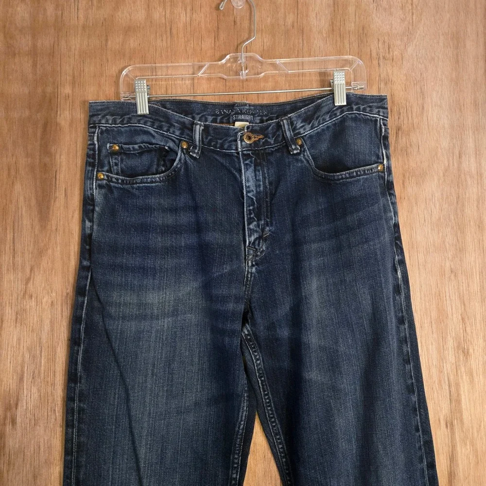 Banana Republic Straight Leg Jeans 35x34 Mens Blue Dark Wash Denim Classic